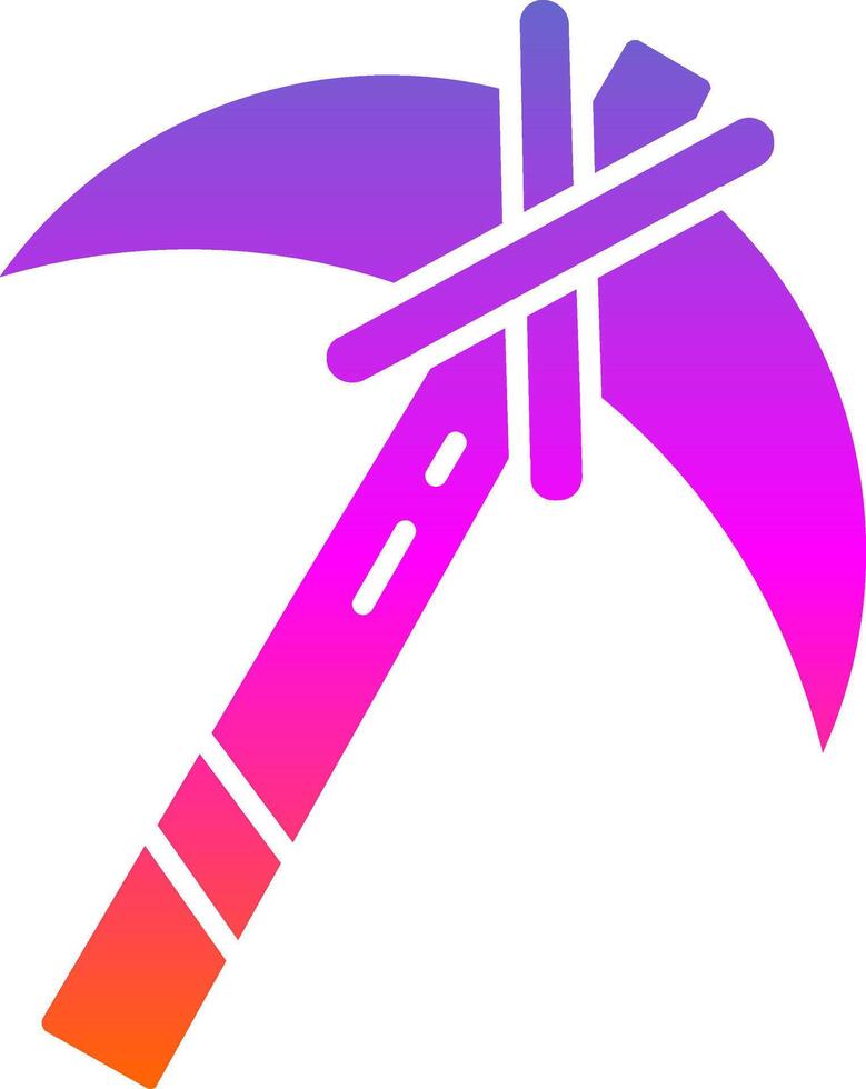 Pickaxe Glyph Gradient Icon vector
