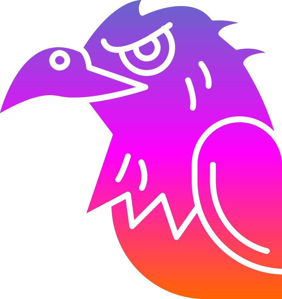 águila glifo degradado icono vector