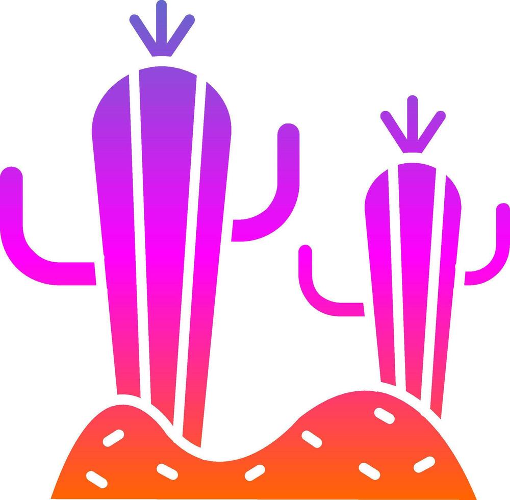 cactus glifo degradado icono vector