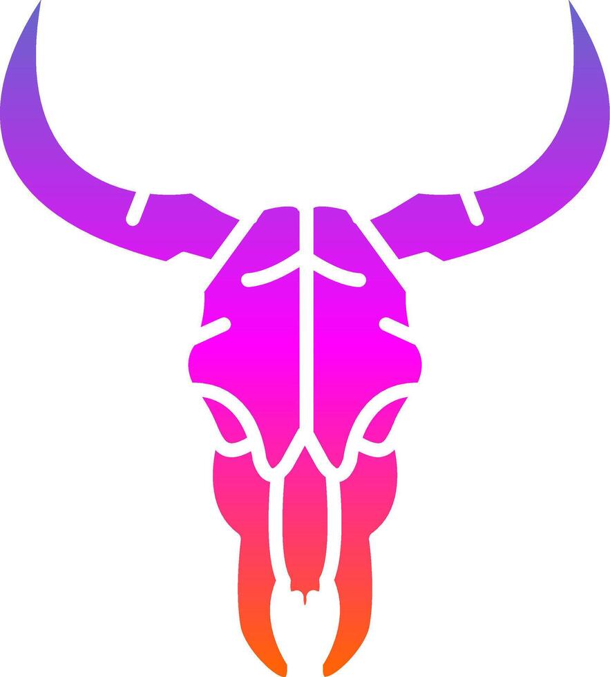 Bull skull Glyph Gradient Icon vector