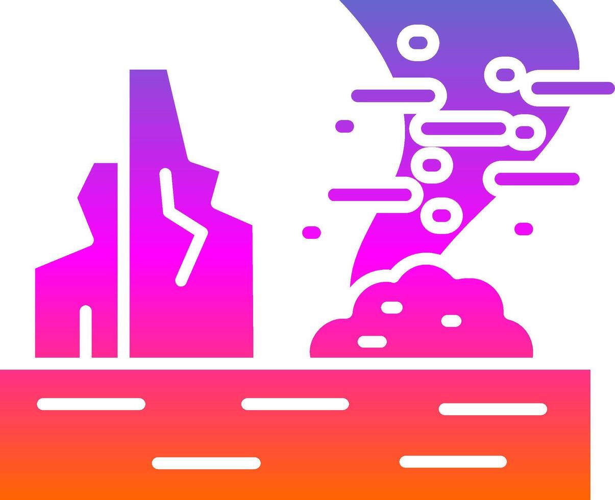 Sandstorm Glyph Gradient Icon vector