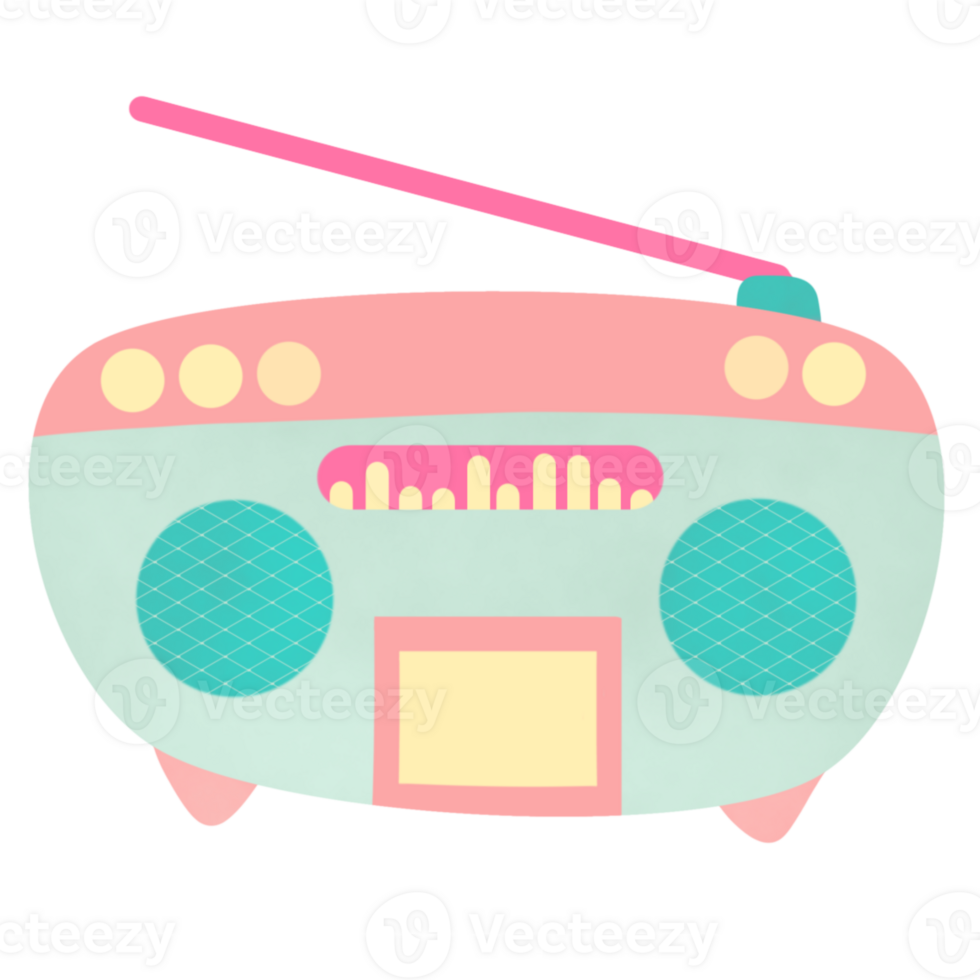 Radio Day Illustration Element Sticker png