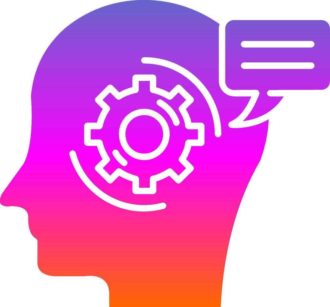 Thinking Glyph Gradient Icon vector