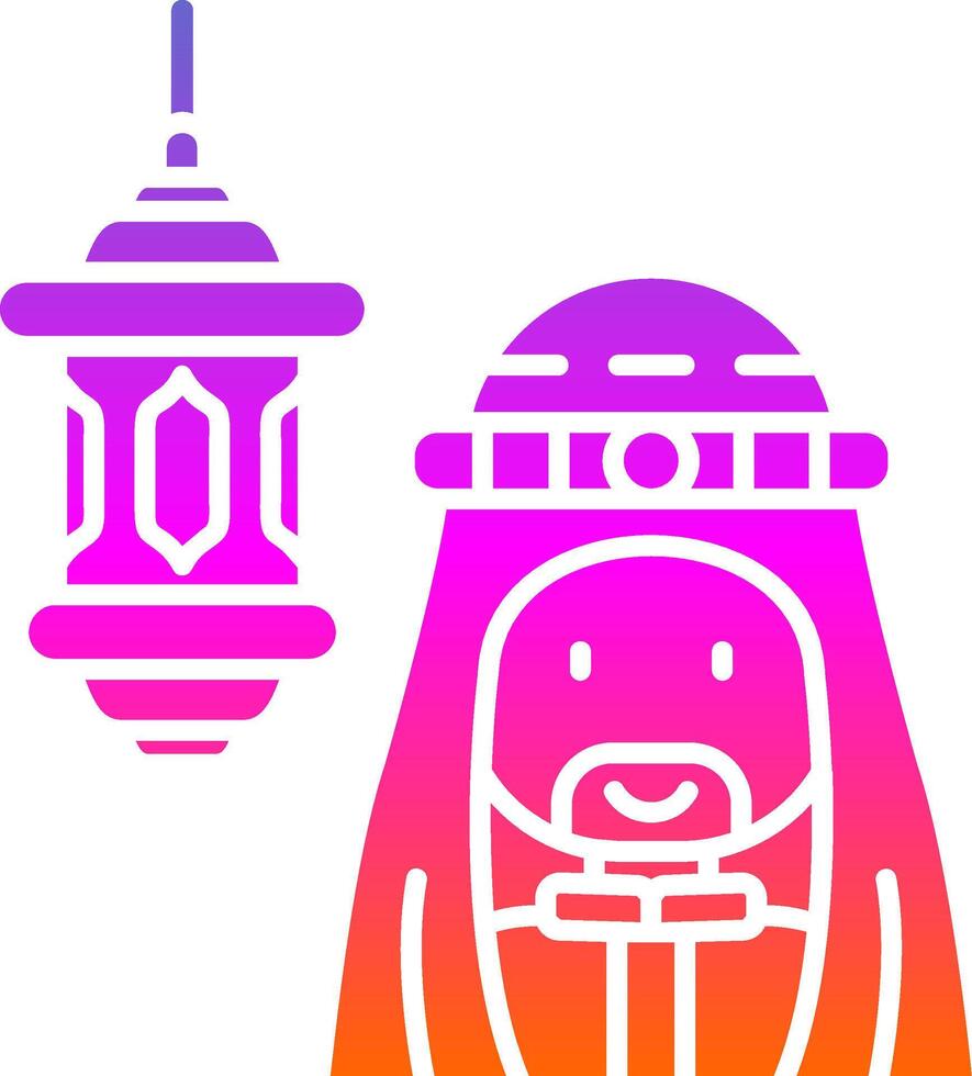 Arabic Glyph Gradient Icon vector