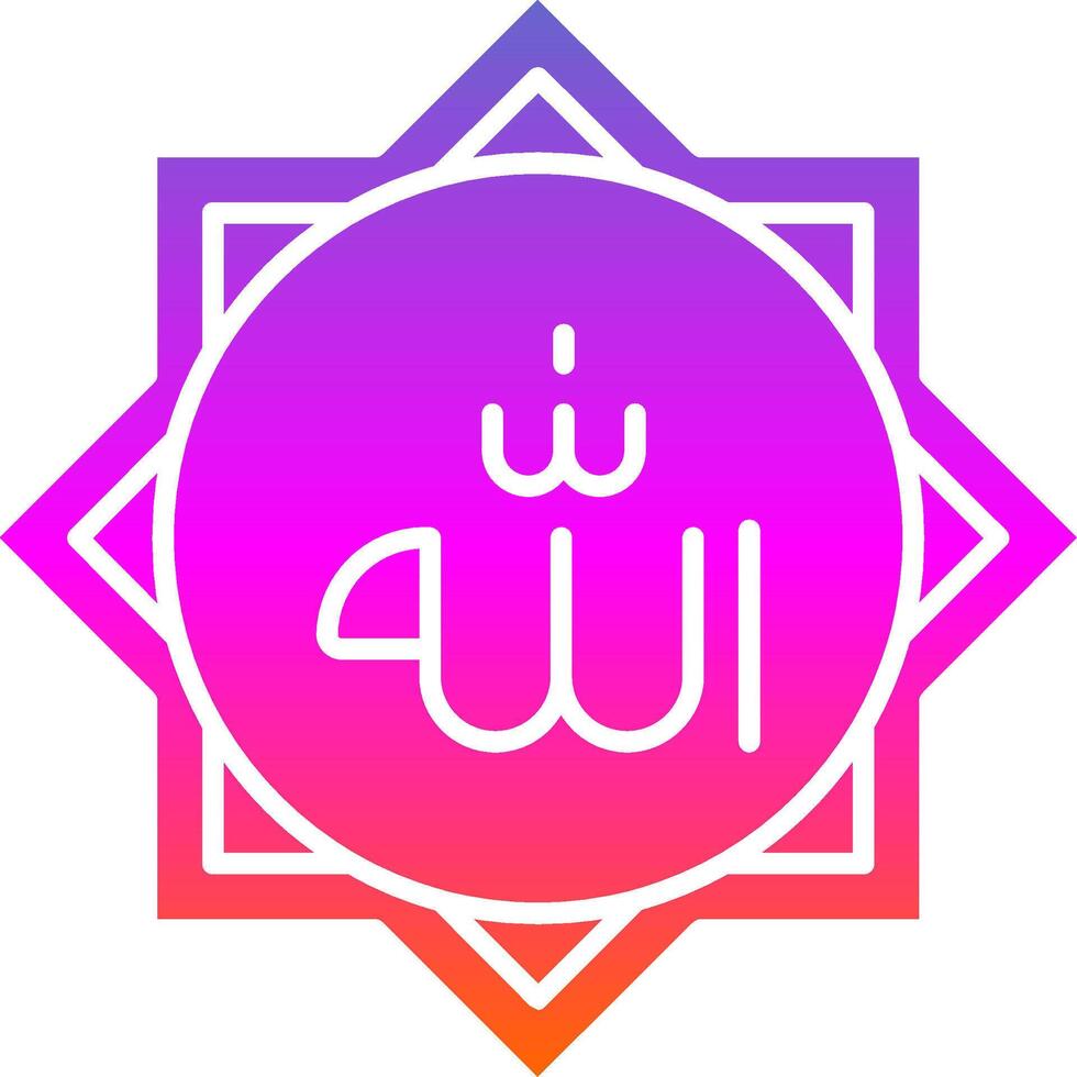 Allah Glyph Gradient Icon vector