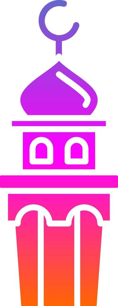 Minaret Glyph Gradient Icon vector