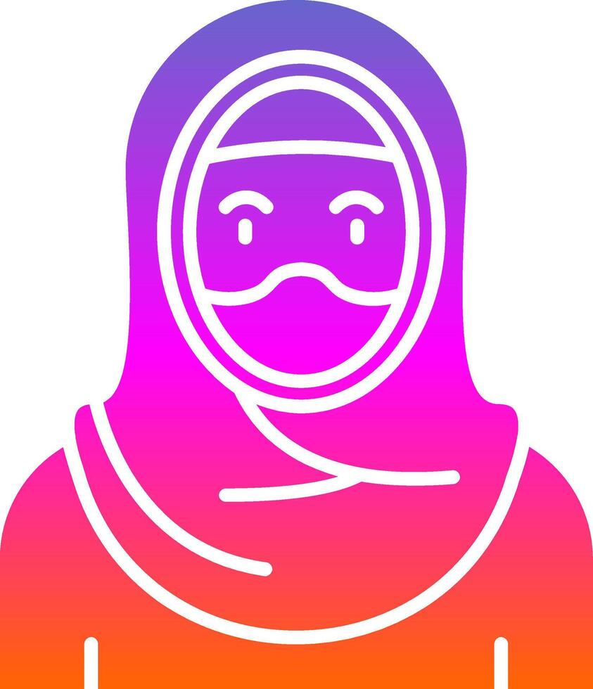 Muslim Glyph Gradient Icon vector