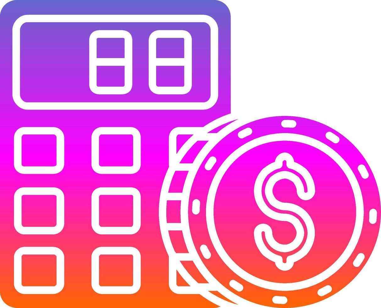 Calculator Glyph Gradient Icon vector