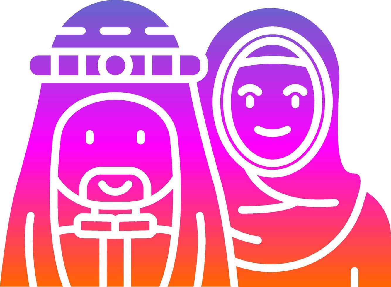 Muslim Glyph Gradient Icon vector