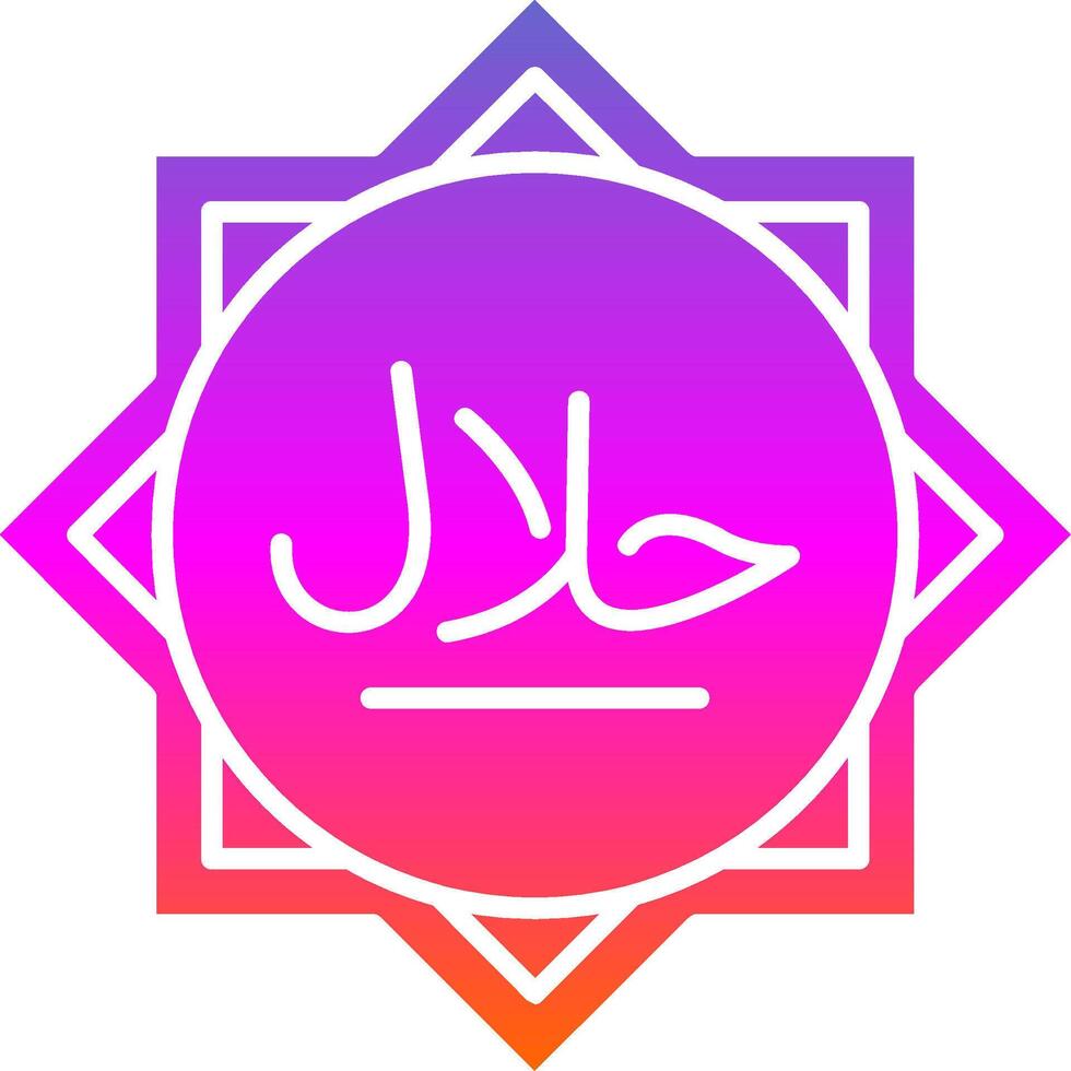 Halal Glyph Gradient Icon vector