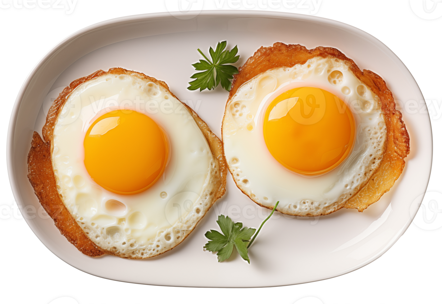 AI generated Breakfast Fried eggs Isolated on a transparent background, png