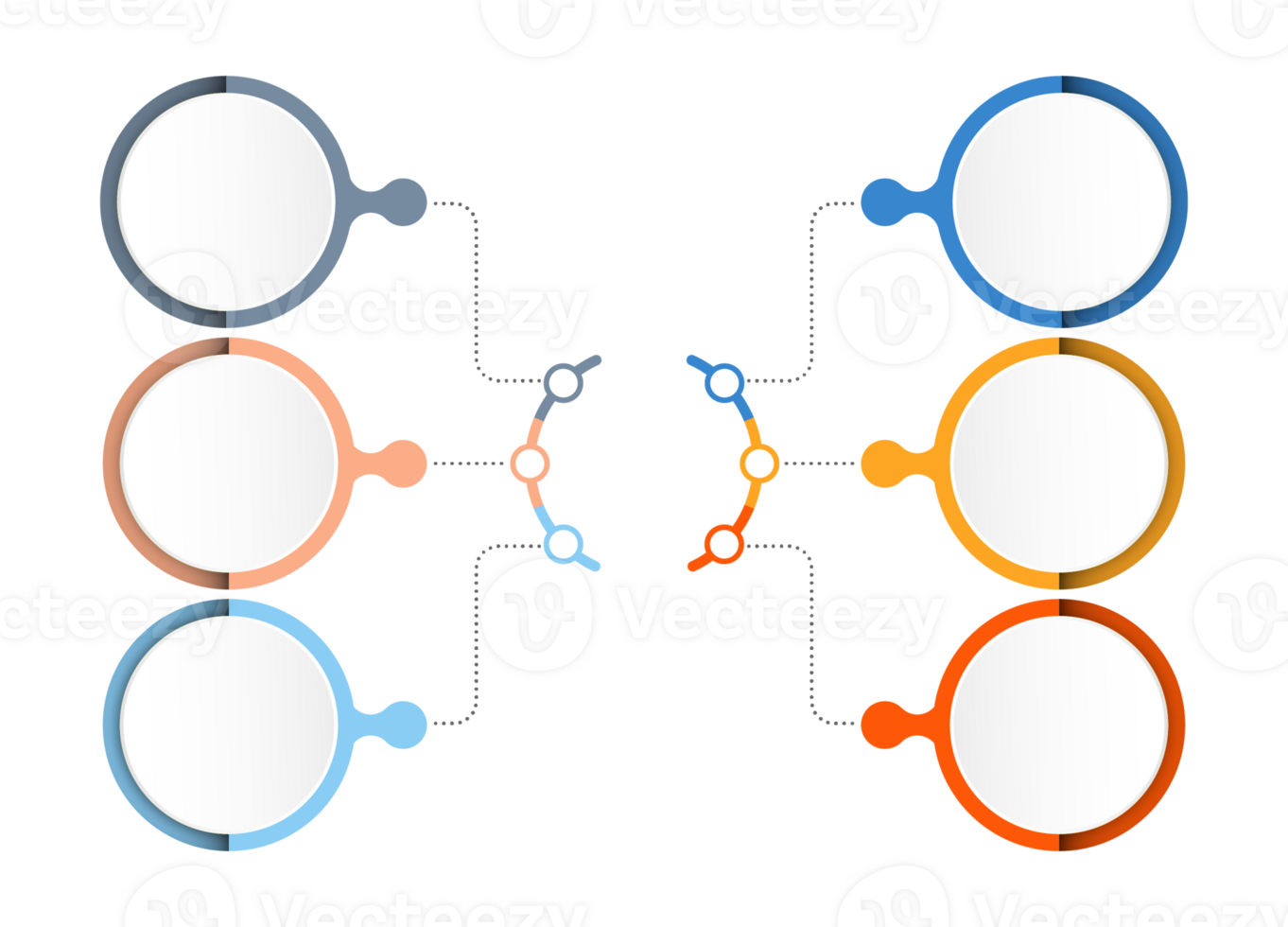 Modern infographic with 6 steps, process or options. png