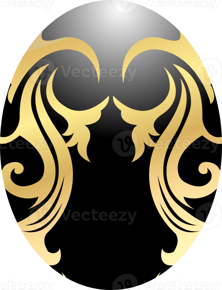 The easter egg Black and gold  for holiday concept. png