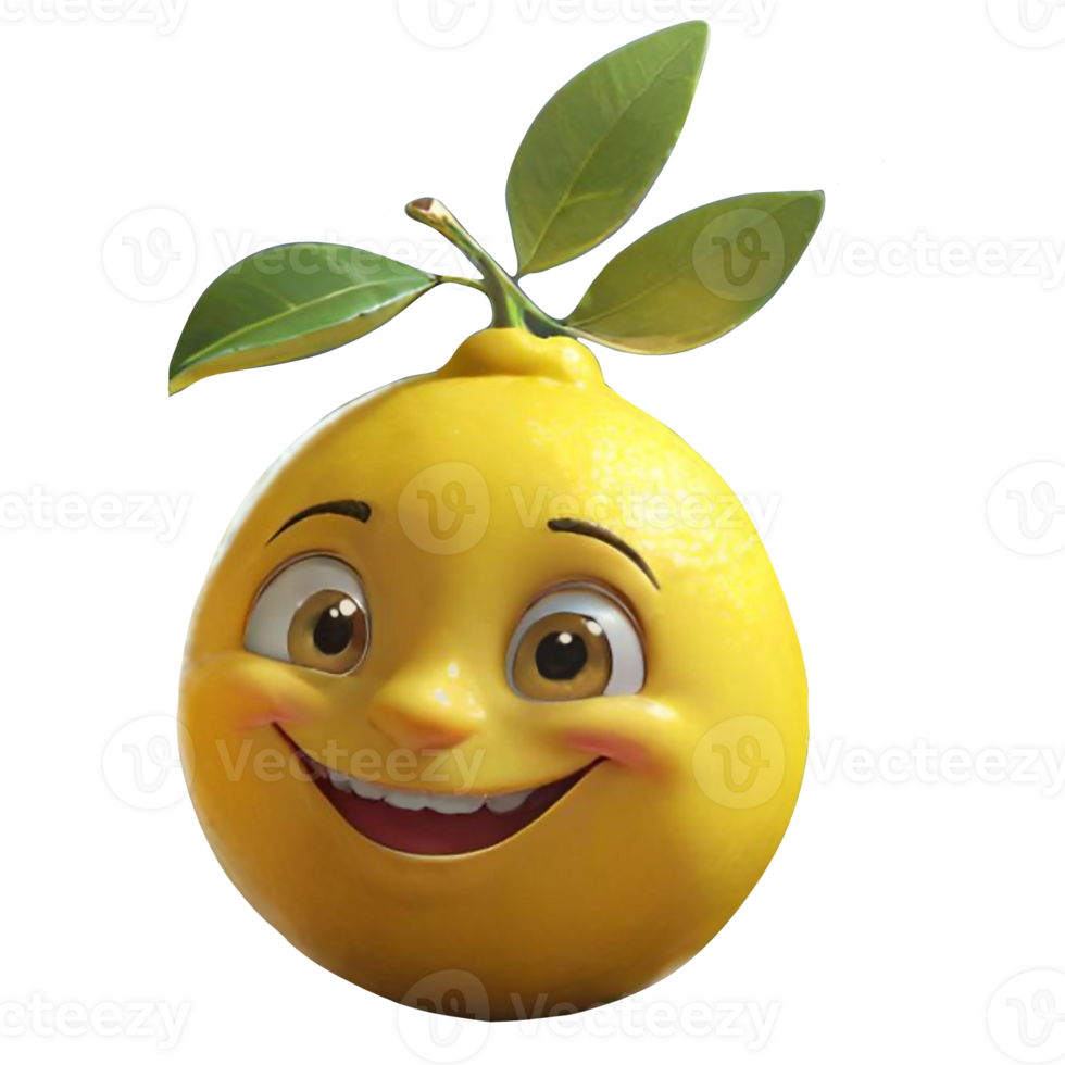 AI generated Funny lemon illustration png