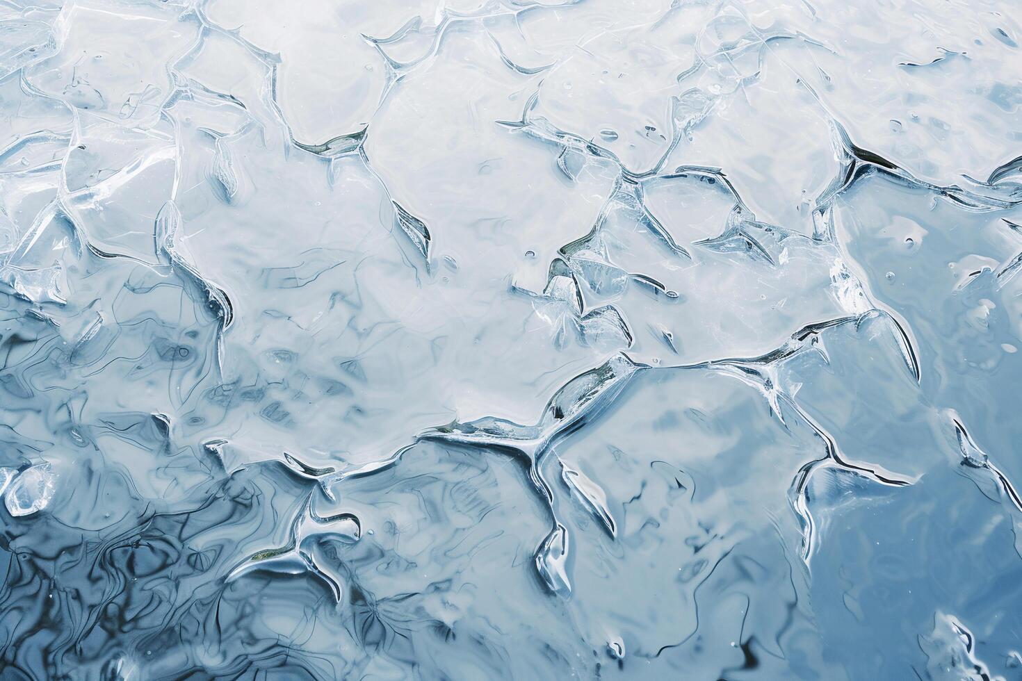 AI generated Close up of cracked ice texture. photo