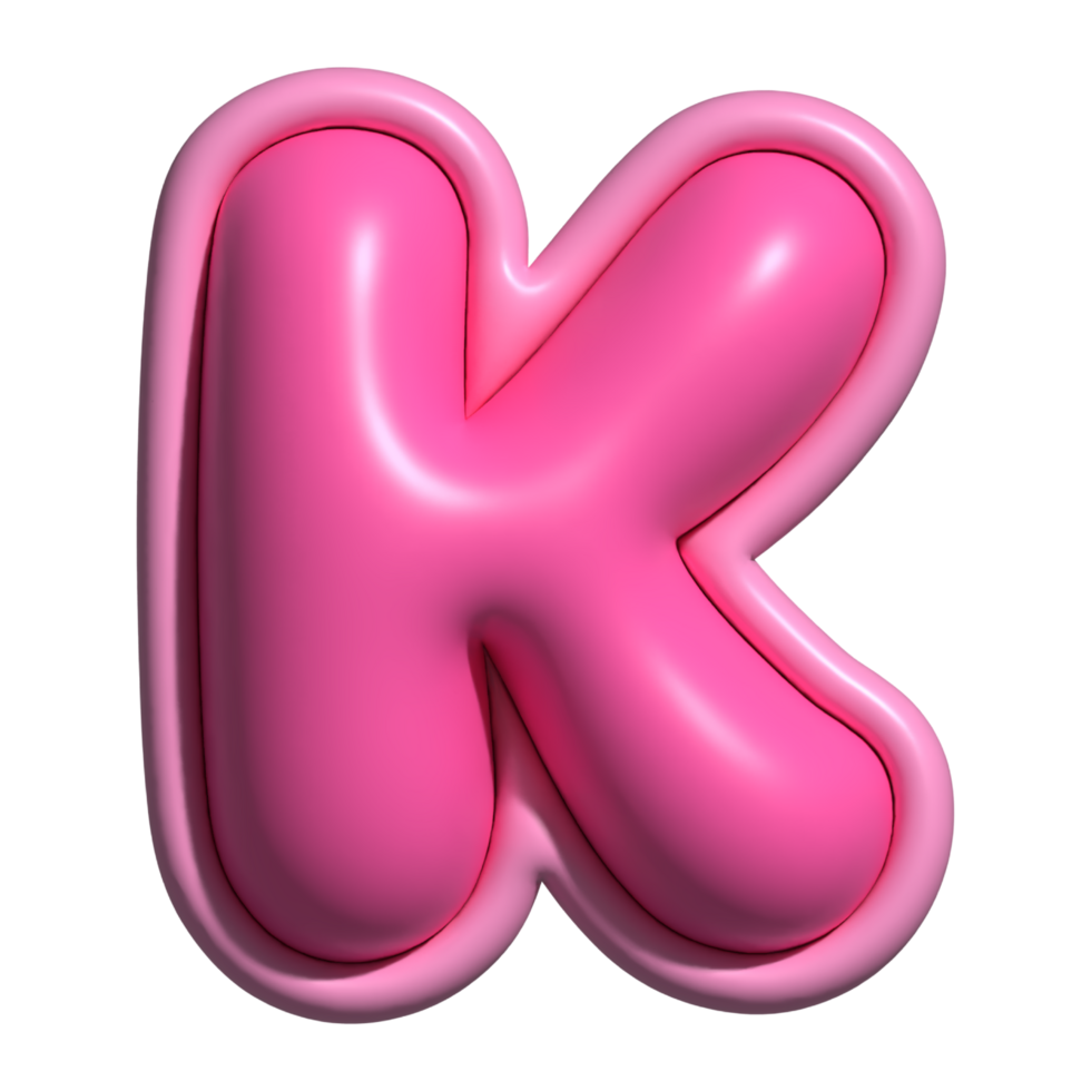 letter k pink alphabet glossy png
