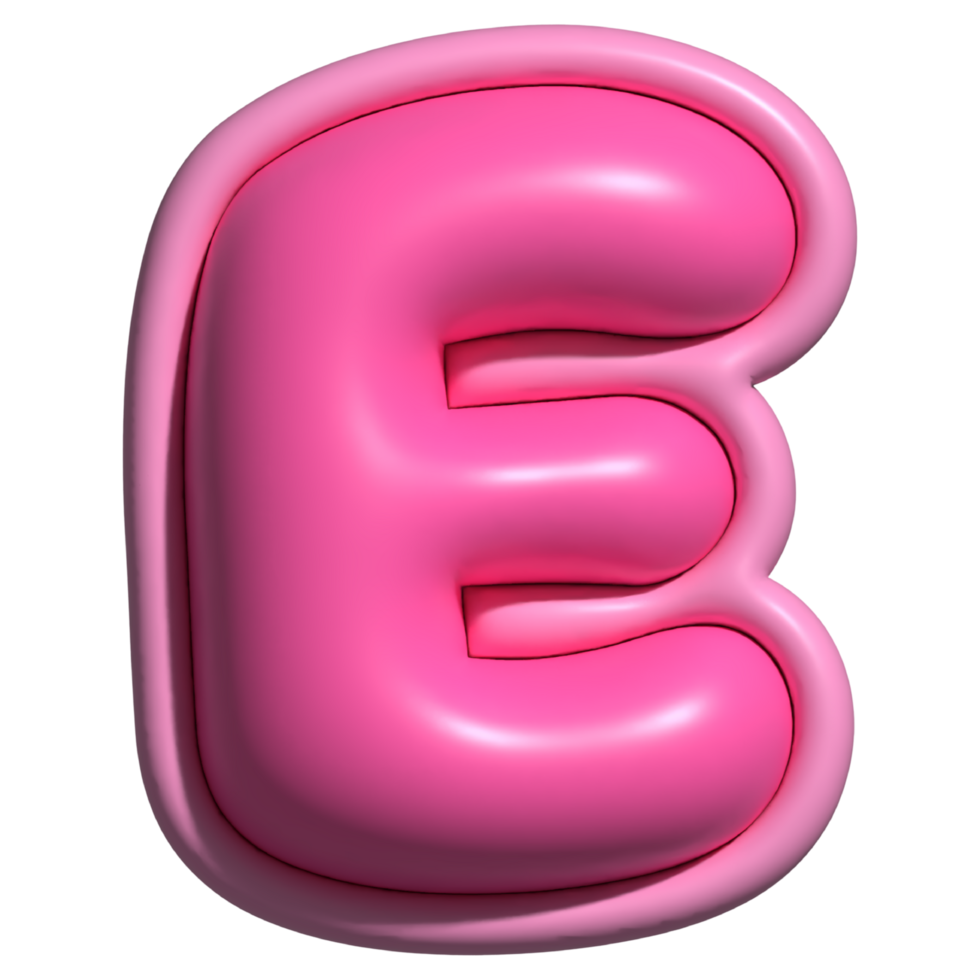 letter e pink alphabet glossy png