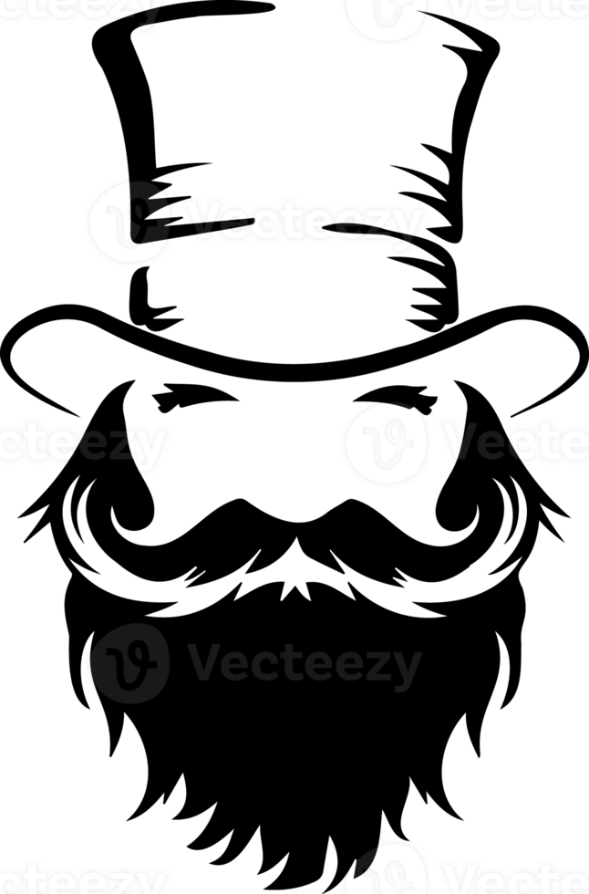 ai genererad skäggig man med topp hatt png