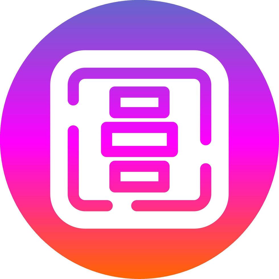Horizontal Alignment Glyph Gradient Circle Icon vector