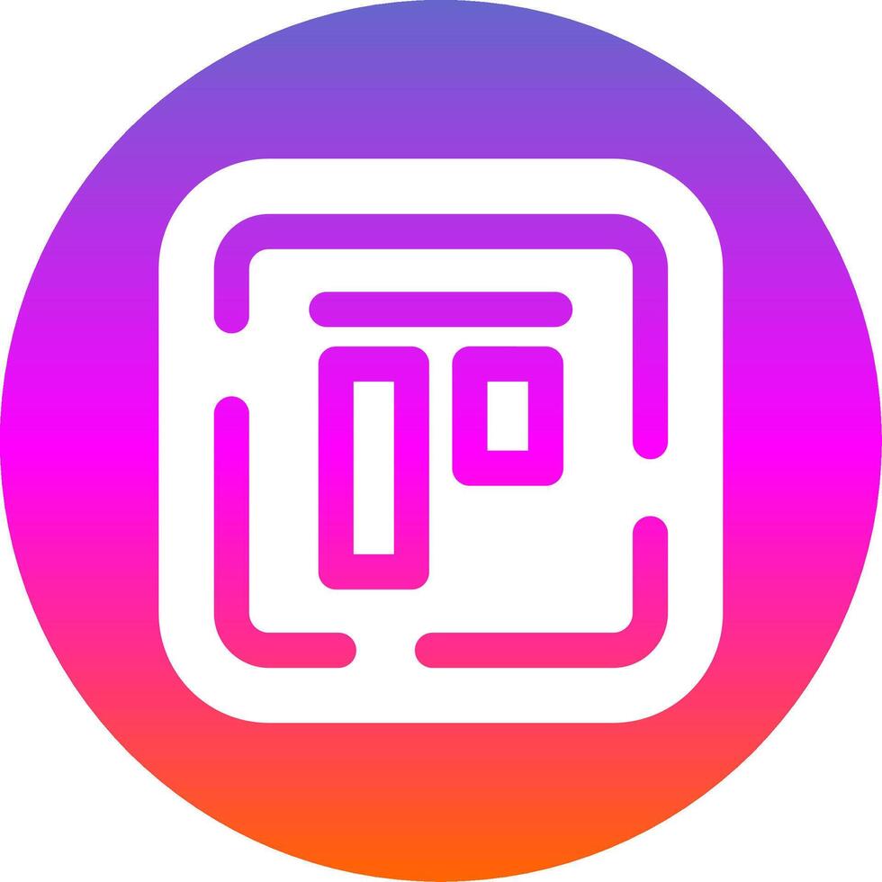 Top alignment Glyph Gradient Circle Icon vector