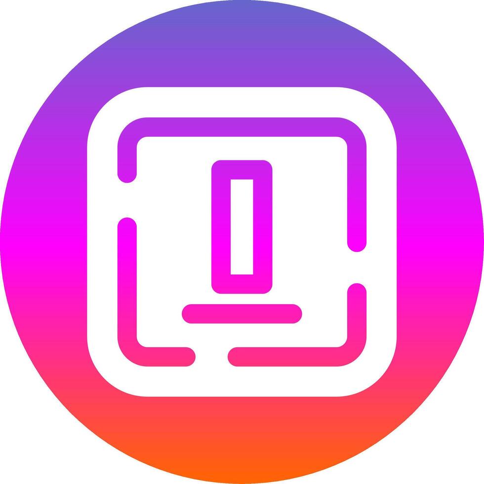 Bottom alignment Glyph Gradient Circle Icon vector