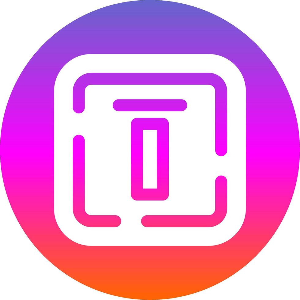 Top alignment Glyph Gradient Circle Icon vector