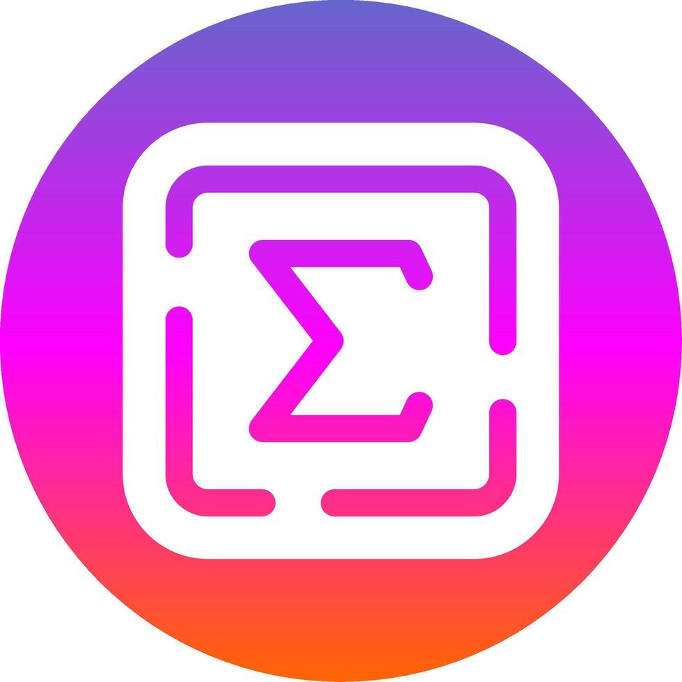 Summation Glyph Gradient Circle Icon vector