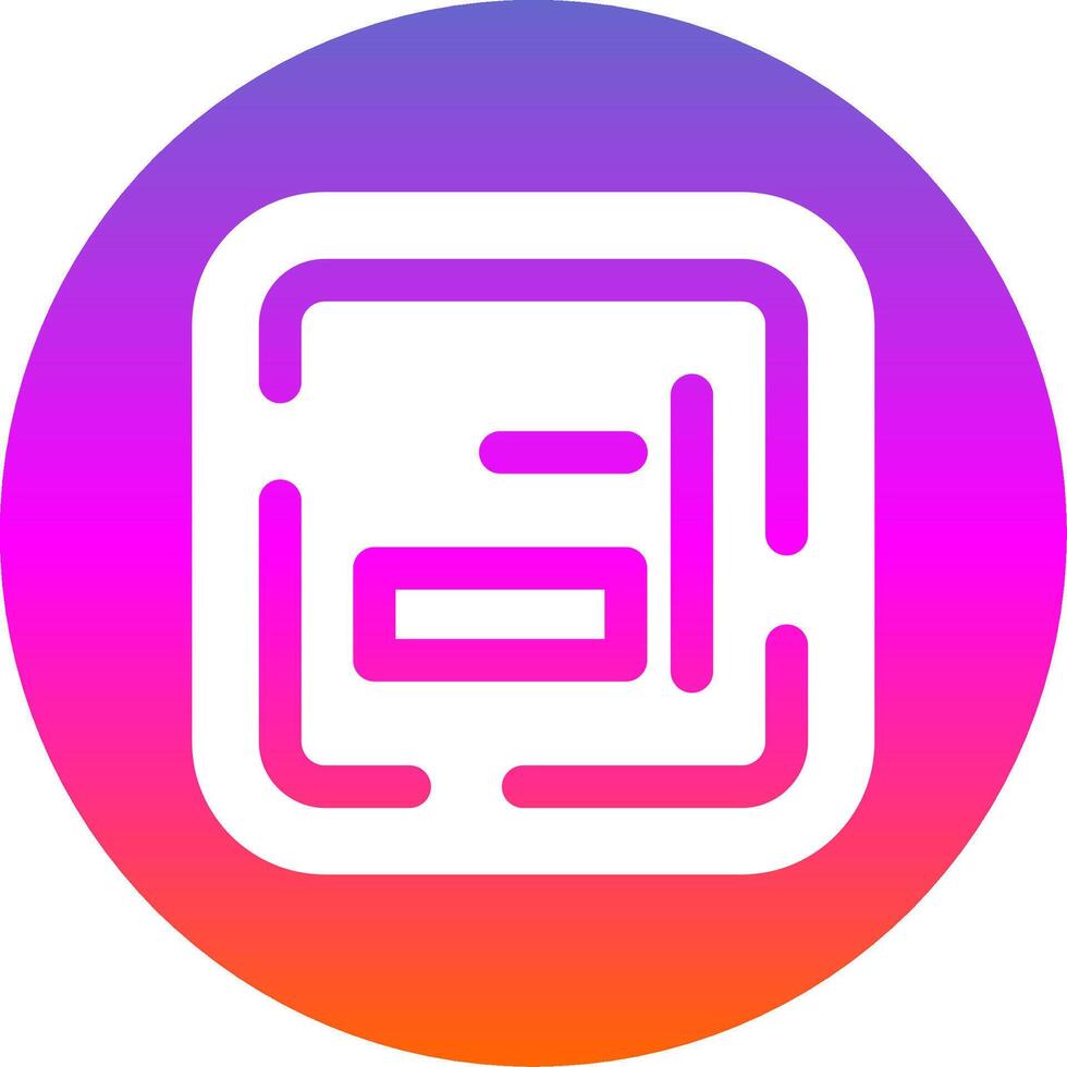 Right alignment Glyph Gradient Circle Icon vector