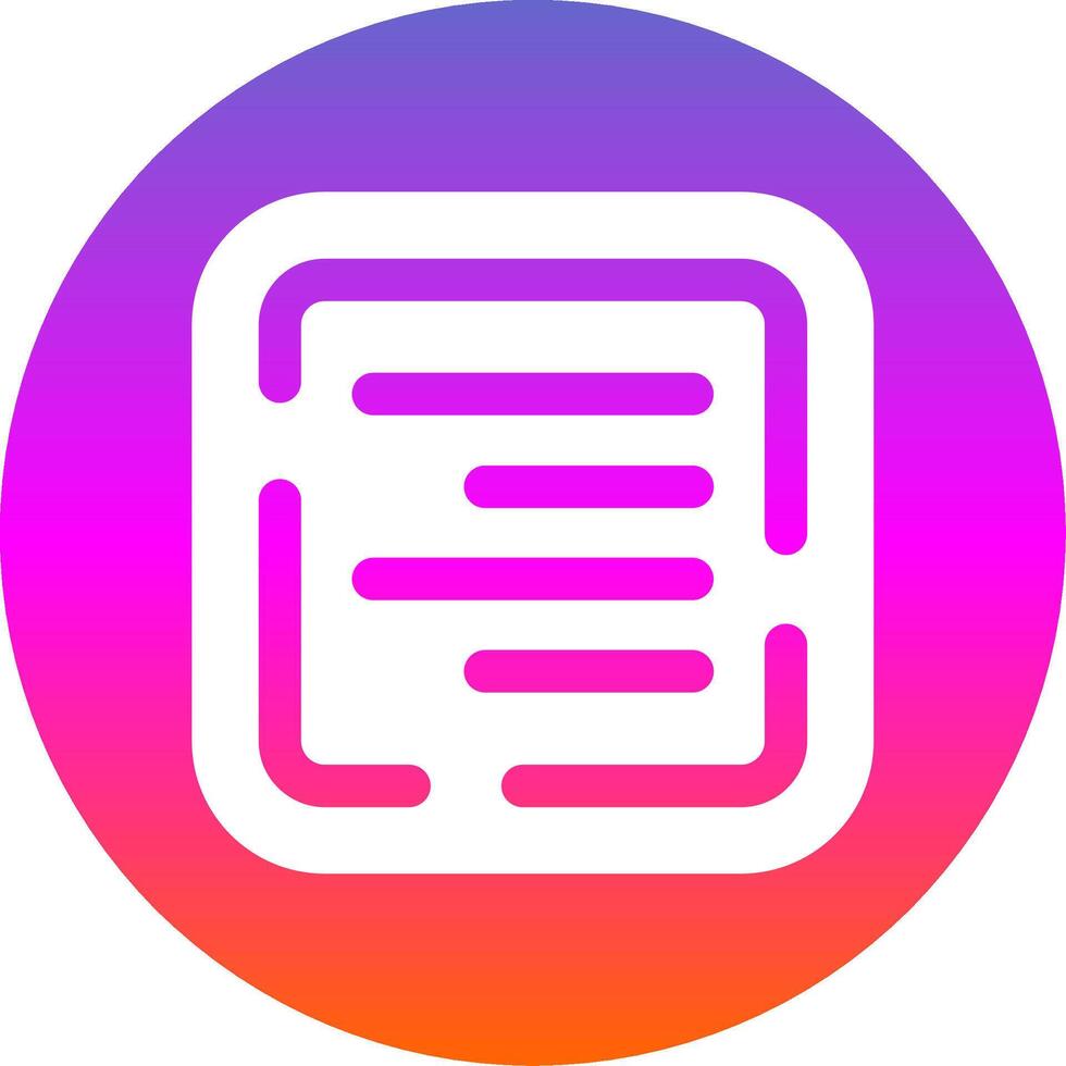 Right align Glyph Gradient Circle Icon vector