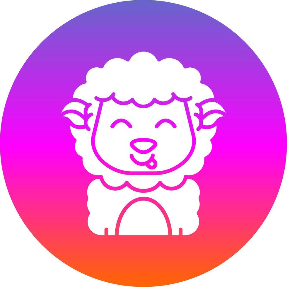 Tongue Glyph Gradient Circle Icon vector