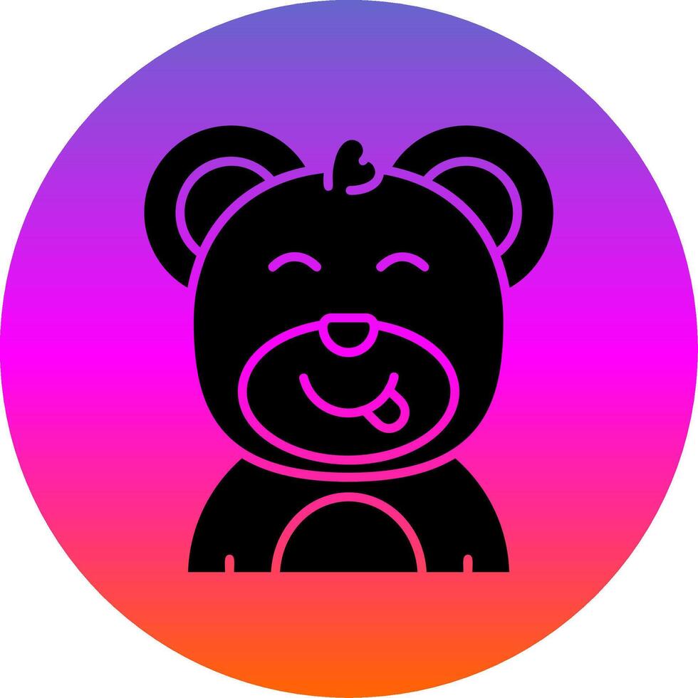 Tongue Glyph Gradient Circle Icon vector