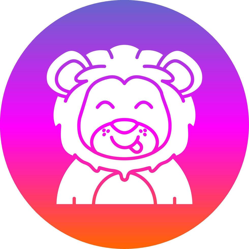 Tongue Glyph Gradient Circle Icon vector