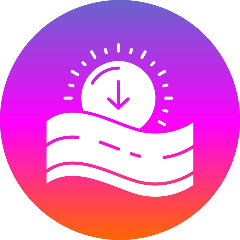 Sunset Glyph Gradient Circle Icon vector