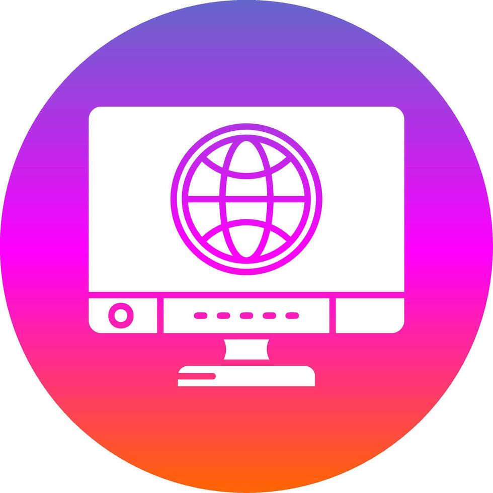 Global Glyph Gradient Circle Icon vector
