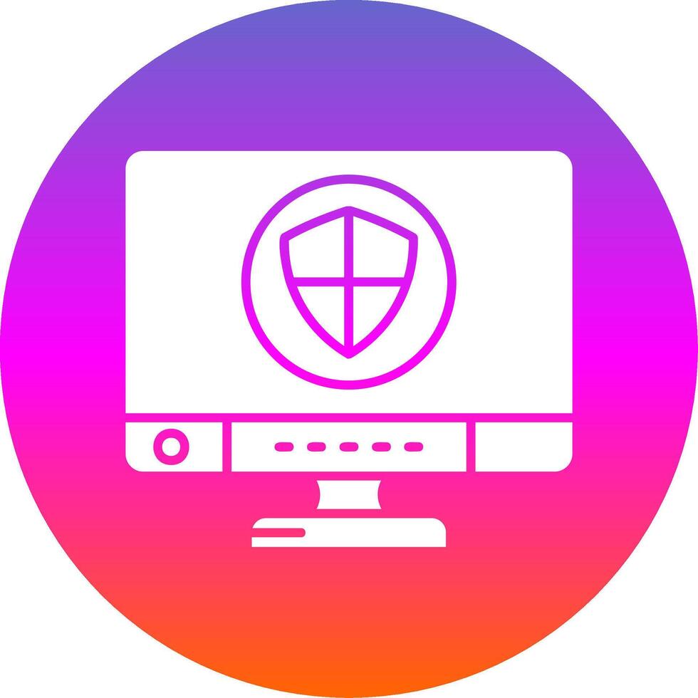 Shield Glyph Gradient Circle Icon vector