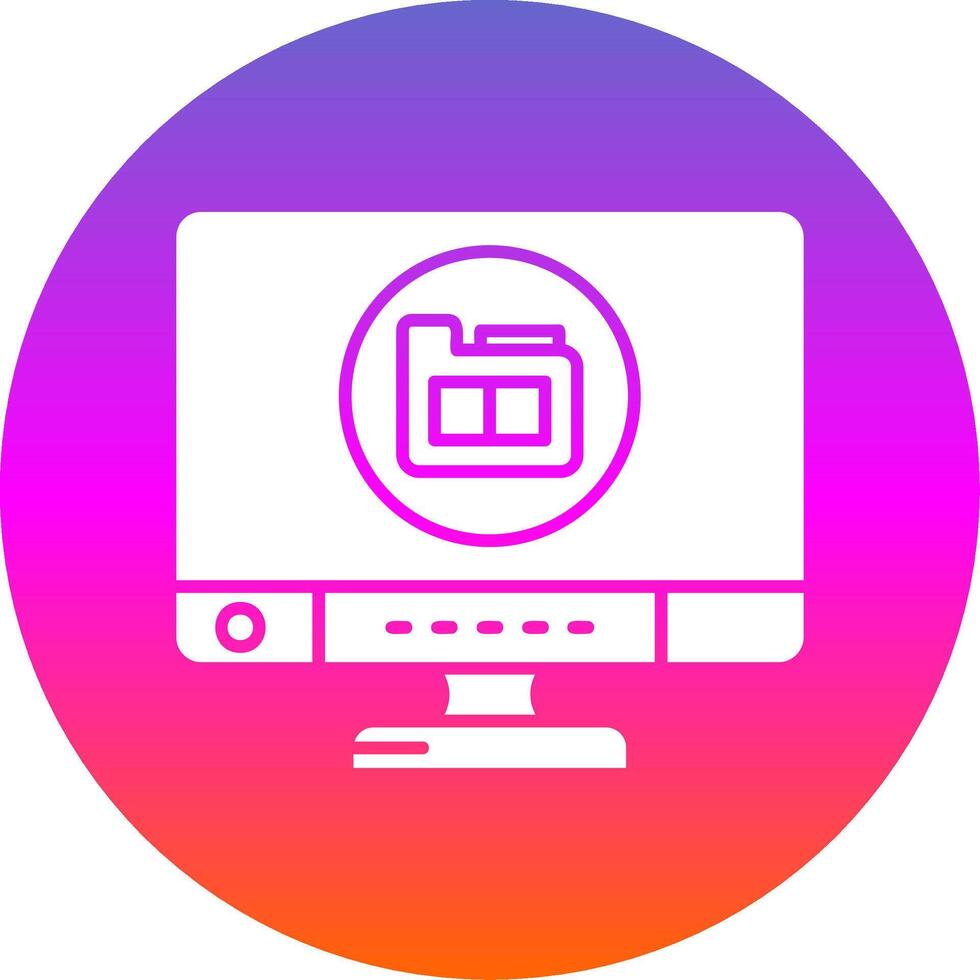 Folder Glyph Gradient Circle Icon vector