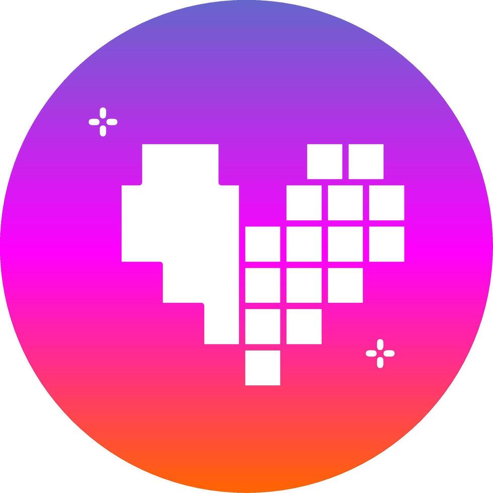 Pixel Glyph Gradient Circle Icon vector