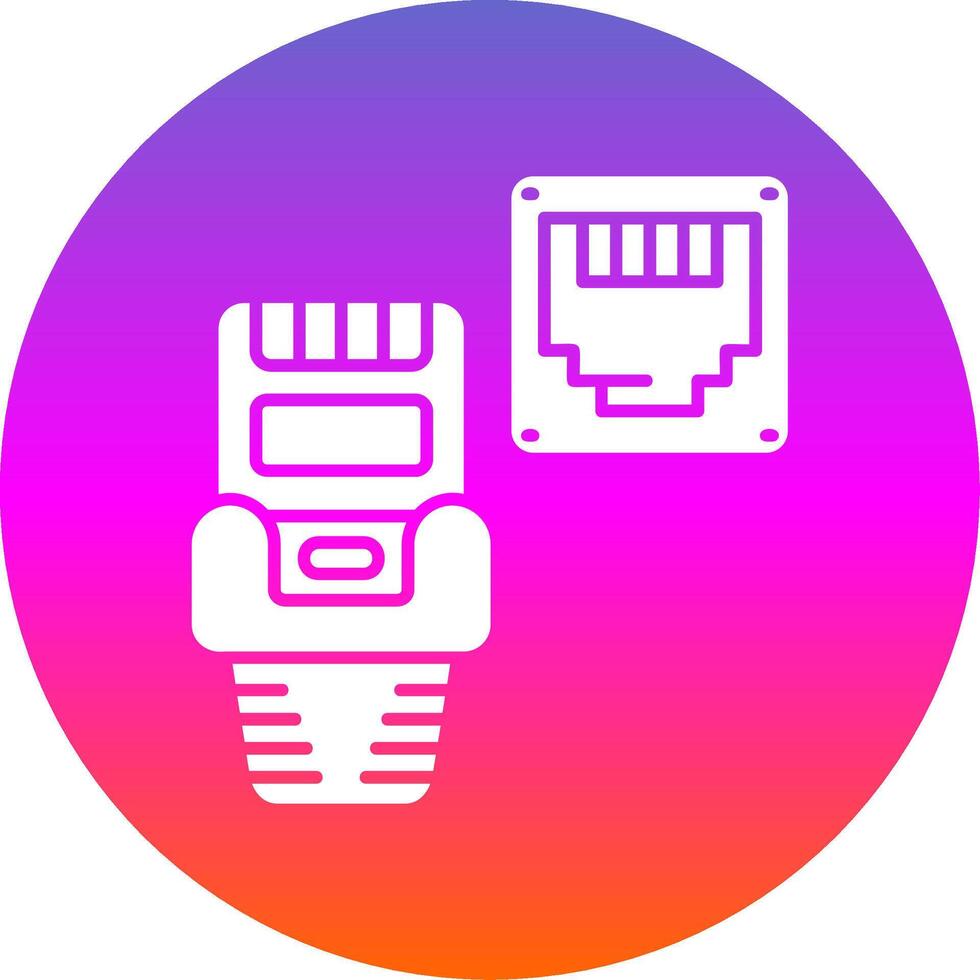Ethernet Glyph Gradient Circle Icon vector