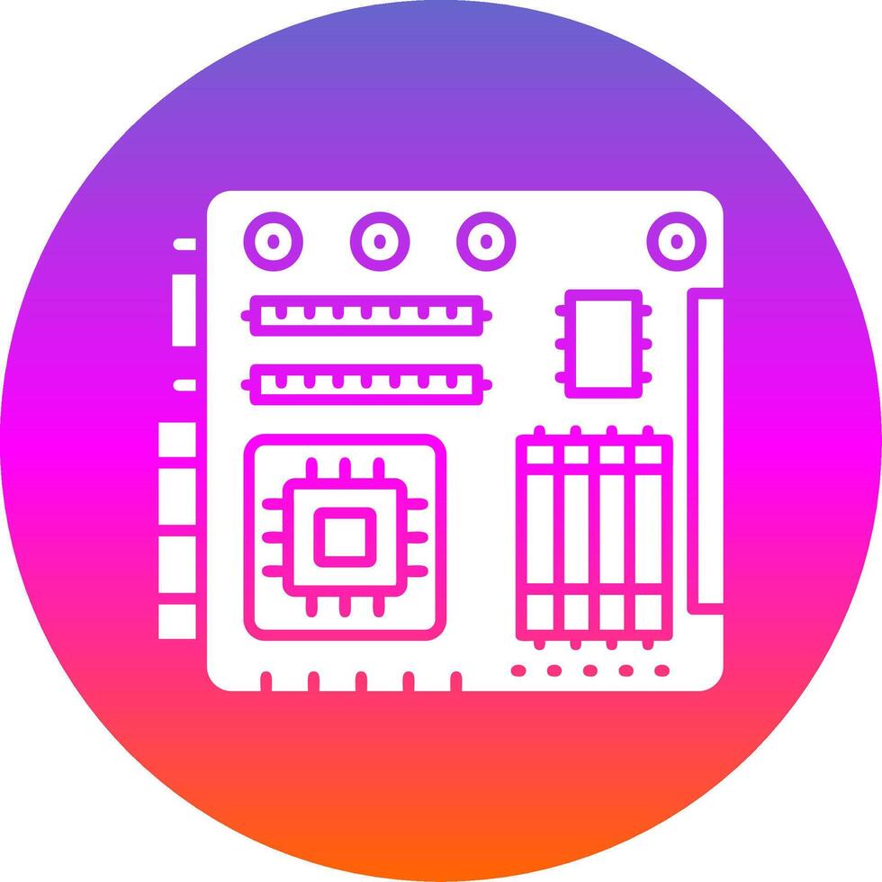 Motherboard Glyph Gradient Circle Icon vector