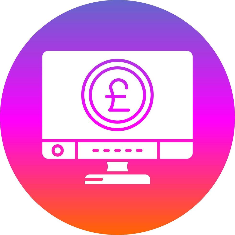 Pound Glyph Gradient Circle Icon vector