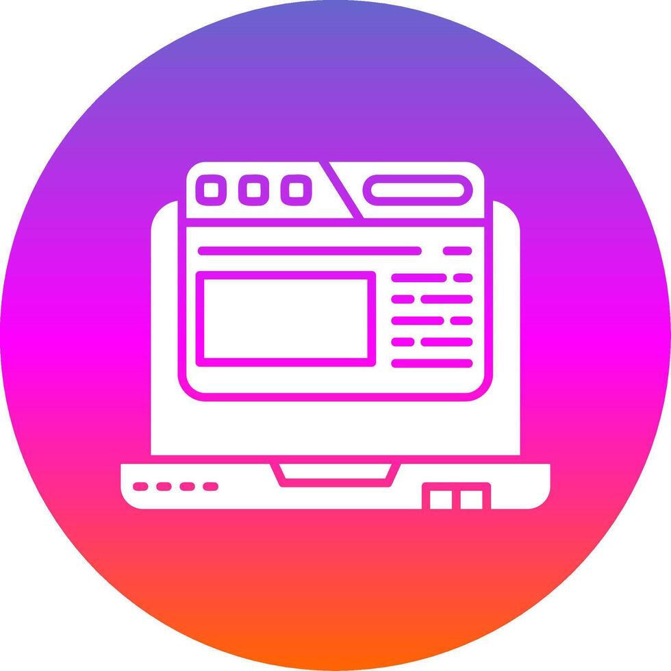 Browser Glyph Gradient Circle Icon vector