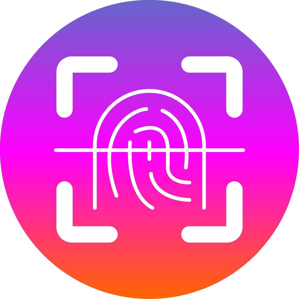 Finger print Glyph Gradient Circle Icon vector