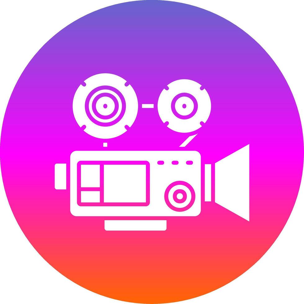 Video camera Glyph Gradient Circle Icon vector