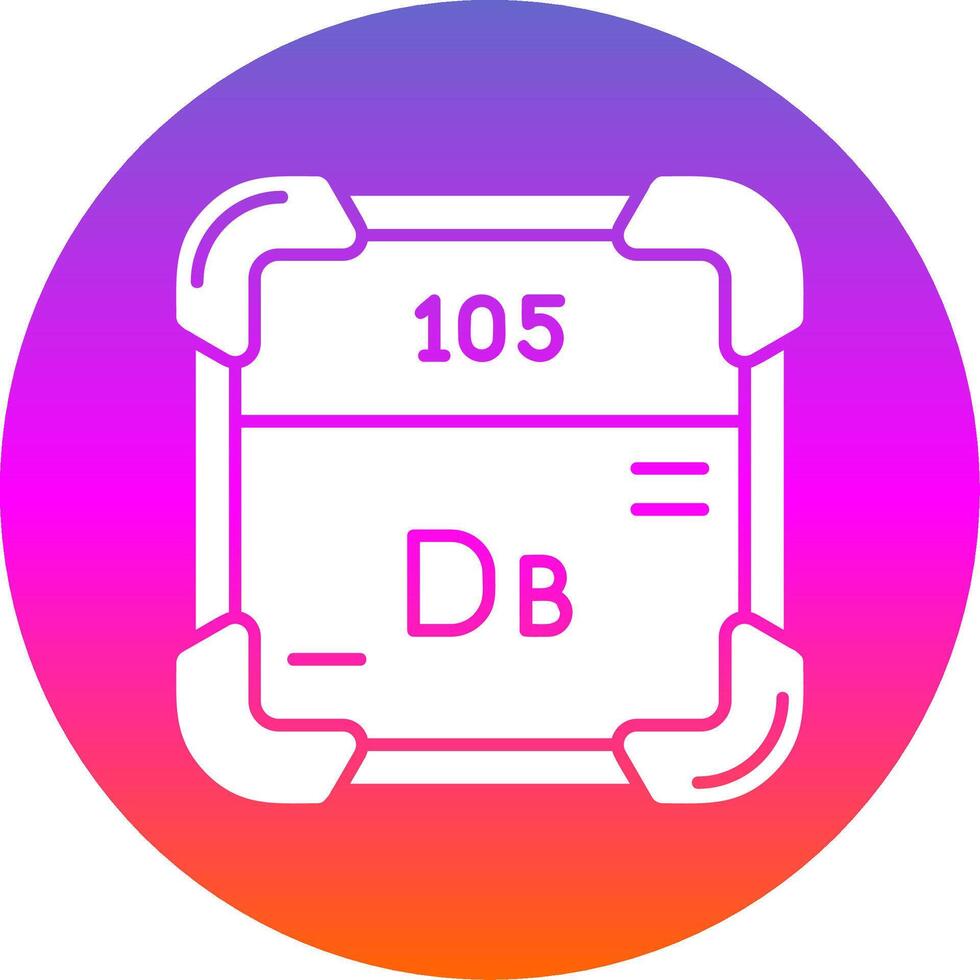 Dubnium Glyph Gradient Circle Icon vector