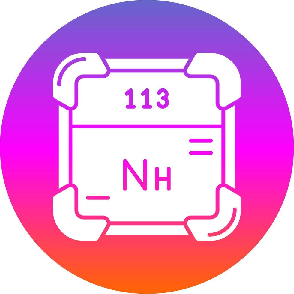 Nihonium Glyph Gradient Circle Icon vector