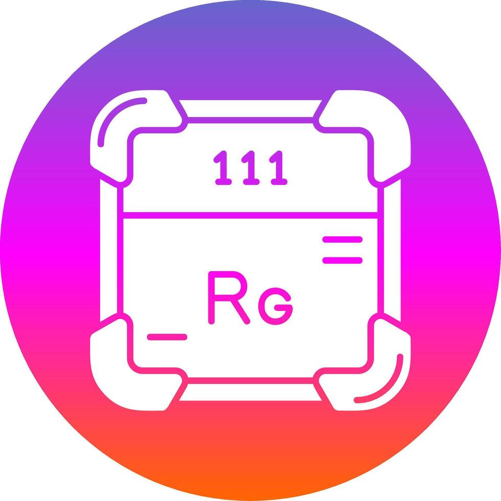Roentgenium Glyph Gradient Circle Icon vector