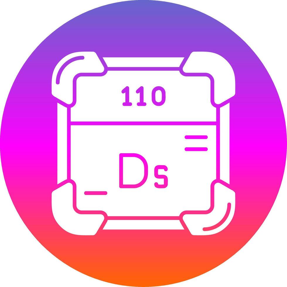 Darmstadtium Glyph Gradient Circle Icon vector