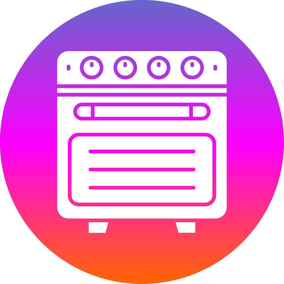 Oven Glyph Gradient Circle Icon vector