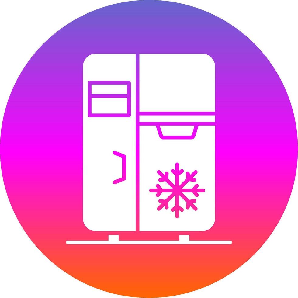 refrigerador glifo degradado circulo icono vector