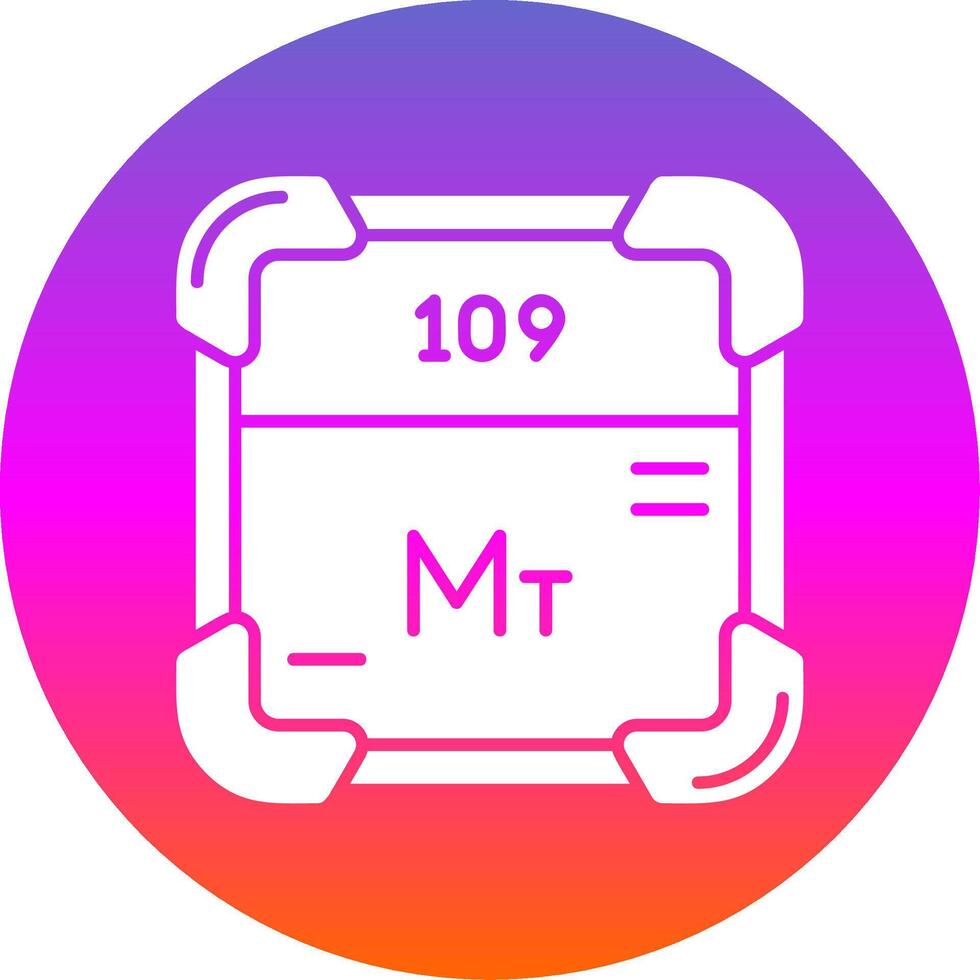 Meitnerium Glyph Gradient Circle Icon vector